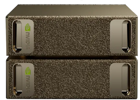 Front view of two stacked DGX Spark units